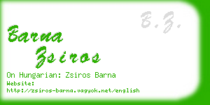 barna zsiros business card